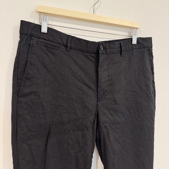 Mango Mens Black Linen Trouser Pants Size 36 - Picture 5 of 12